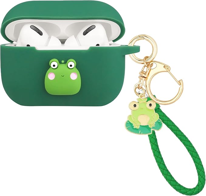 Wonhibo for Airpod Pro Case, Cute Kawaii Cover for Airpod Pro 2019 with Keychain for Women (Frog)