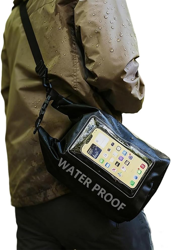 5L Waterproof Dry Bag, IPX6 Roll Top Waterproof Bag Backpack w/Phone Case/Pouch, Kayak Fishing Accessories For Kayaking, Fishing, Boating, Travel, Camping and Beach