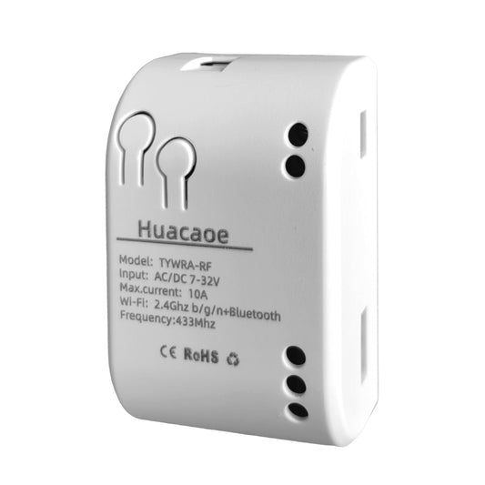 1 Channel Smart WiFi Dry Contact Relay Module | USB 5V/DC 7-32V | Momentary/Inching Self-Locking Relay | Tuya App/Alexa/Google Home Remote Control | White