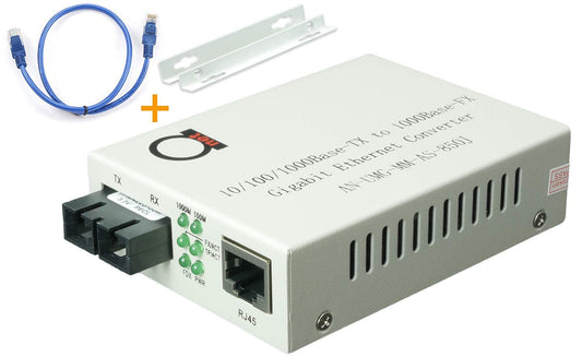 Multimode SC 850nm Gigabit Fiber Media Converter to Ethernet, 550m/1804ft