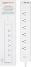 Amazon Basics Smart Plug Power Strip with 6 Individually Controlled Outlets and 3 USB Ports (2 USB-A and 1 USB-C), WiFi, Works with Alexa Only, 2.4 GHz, No Hub Required, White - Image 1
