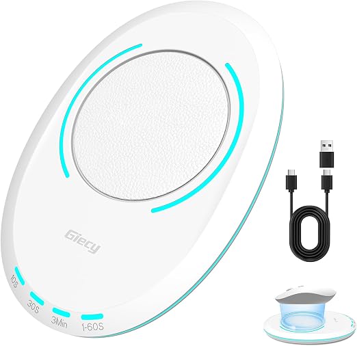 Ultra Slim Undetectable Mouse Mover, Mouse Jiggler with Adjustable Interval Timer, Simulates Realistic Mouse Movement for Keeping Computer Laptop Active Office Home Remote Work (White)