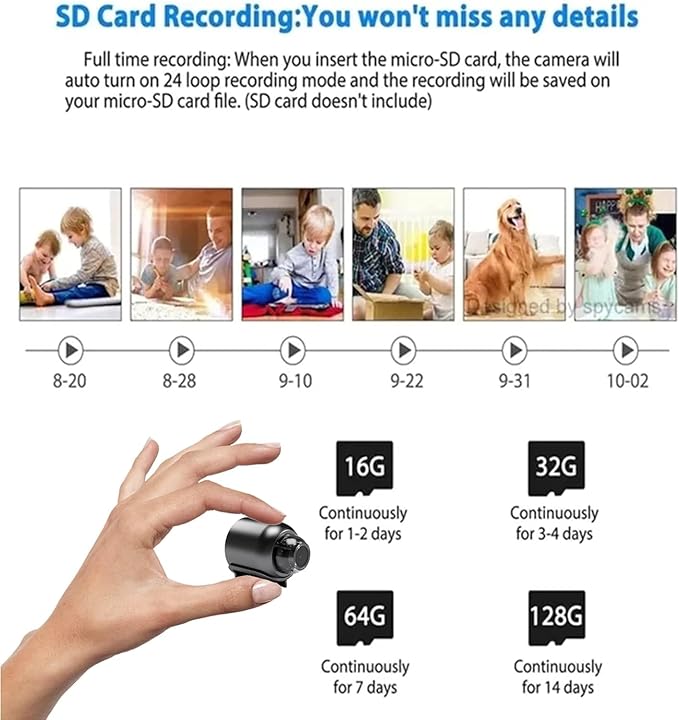 1080P HD Mini WiFi Camera - Night Vision Included, Motion Detection Remote Monitoring 160° Wide Angle Micro Monitor Small Cam for Baby Room Home Office Warehouse (1PCS)