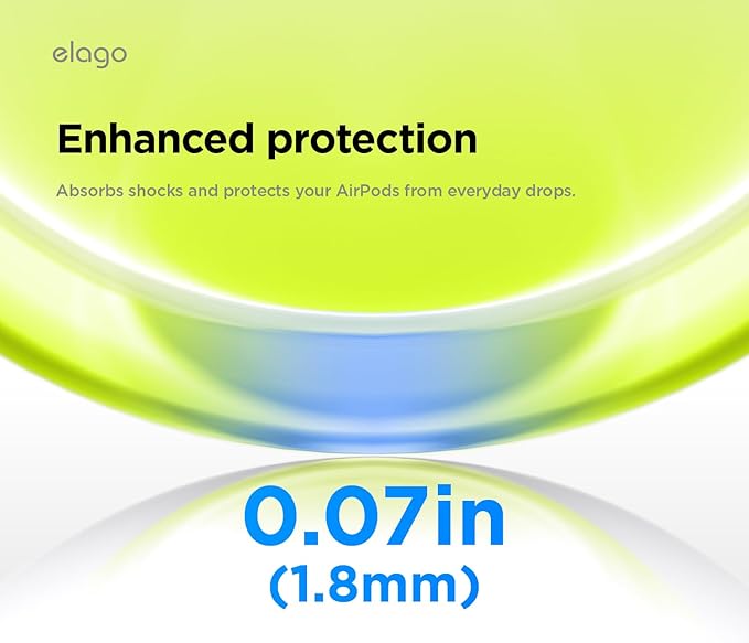 elago Clear Case Compatible with AirPods Pro 3 Case Clear Cover - Lanyard Included, Strap Included, Reduced Yellowing, Shockproof, Full Protection, Soft TPU (Neon Yellow)