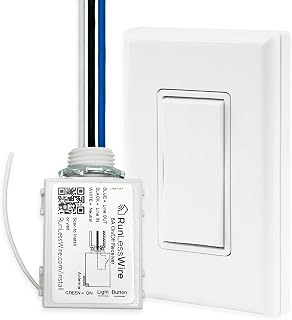 RunLessWire Single Battery-Free Wireless Light Switch Kit - White - Image 1