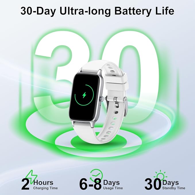 Smart Watch for Men Women, 1.57" Smartwatch (Answer/Make Call), 2025 NEW Fitness Tracker with 110 Sport Modes, Heart Rate/Sleep Monitor, IP68 Waterproof, Pedometer, Fitness Watch for Android iOS White