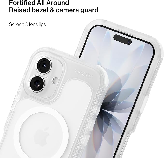 ORIbox Seralyn Series for iPhone 16 Case - MagSafe Compatible, Triple-Layer Shockproof Protection, Crystal-Clear Back with Elegant Matte Frame(6.1", Lucent Clarity)