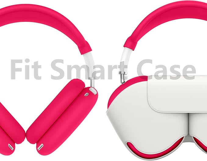 Silicone Case Cover for AirPods Max, Ear Pad Case Cover/Ear Cups Cover/Headband Cover for AirPods Max Headphones, Accessories Soft Silicone Protector for Apple AirPods Max New USB-C (2024) (Rose Pink)