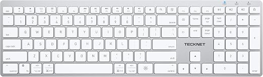 TECKNET Premium Bluetooth Keyboard for Mac, MacBook Pro/Air, iMac, White