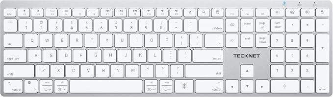 TECKNET Premium Bluetooth Keyboard for Mac, MacBook Pro/Air, iMac, White