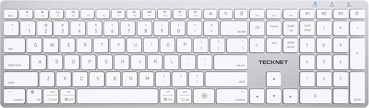 TECKNET Premium Bluetooth Keyboard for Mac, MacBook Pro/Air, iMac, White - Image 1