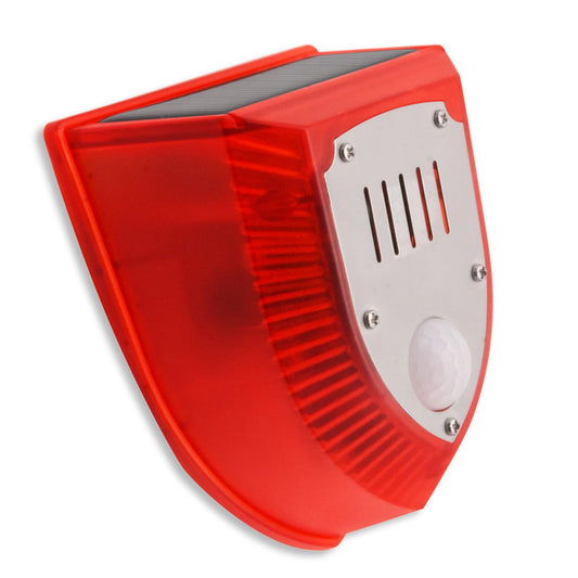 Decibel 129dB Sound Light Outdoor Security Alarm Solar Power Featuring Motion Sensors and Sound Simulation Security Alarm Set