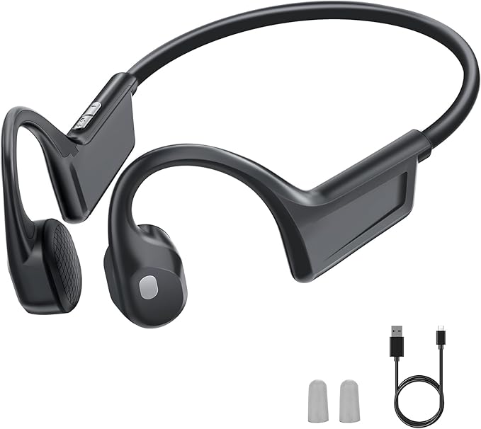 Bone Conduction Headphones, Bluetooth 6.0 Open Ear Headphones with HD Mic, 10Hrs Playtime Wireless Sports Earphones, IP67 Waterproof Headset for Running, Cycling, Hiking, Driving