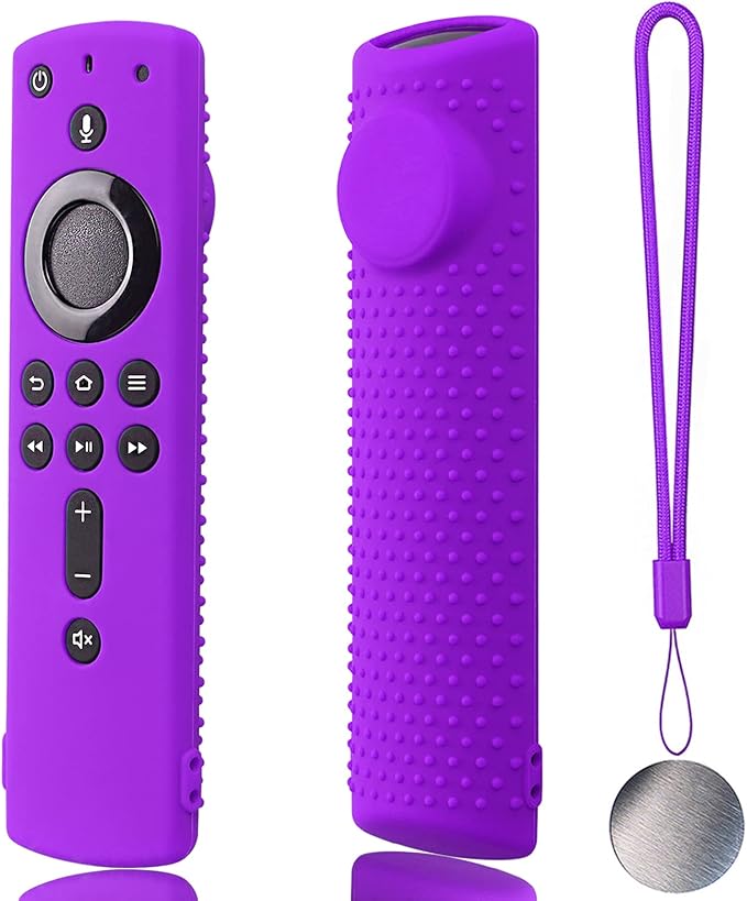 Fir Stick Remote Cover F Stick TV firesticksticktv Remote Control Silicone Cover TV Remote Cover 4k Remote Cover Magnetic Silicone Remote Control Case (Purple)