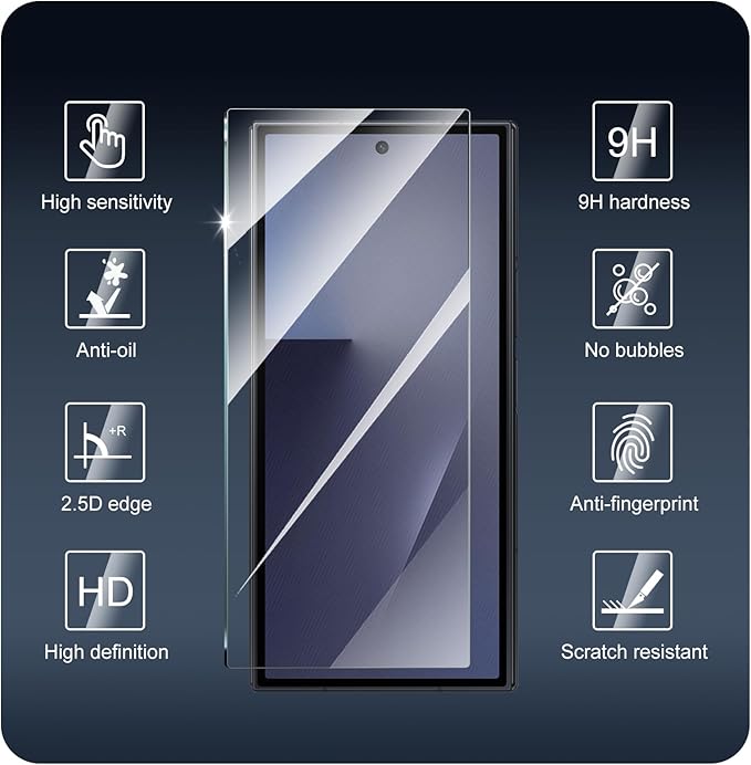 3+3-Pack, Screen Protector and Camera Lens Protector for Samsung Galaxy Z TriFold/Fold7, Tempered Glass Film, Impact-Protection, HD, Anti-Scratch, 9H Hardness, Case Friendly, Bubble Free, 2.5D Curved Edges