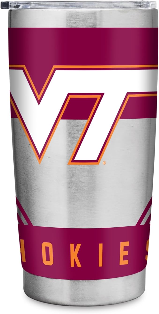 Rico Industries NCAA 20oz Stainless Steel Tumbler with Lid - Great For Coffee, Tea, Water or Cocktails