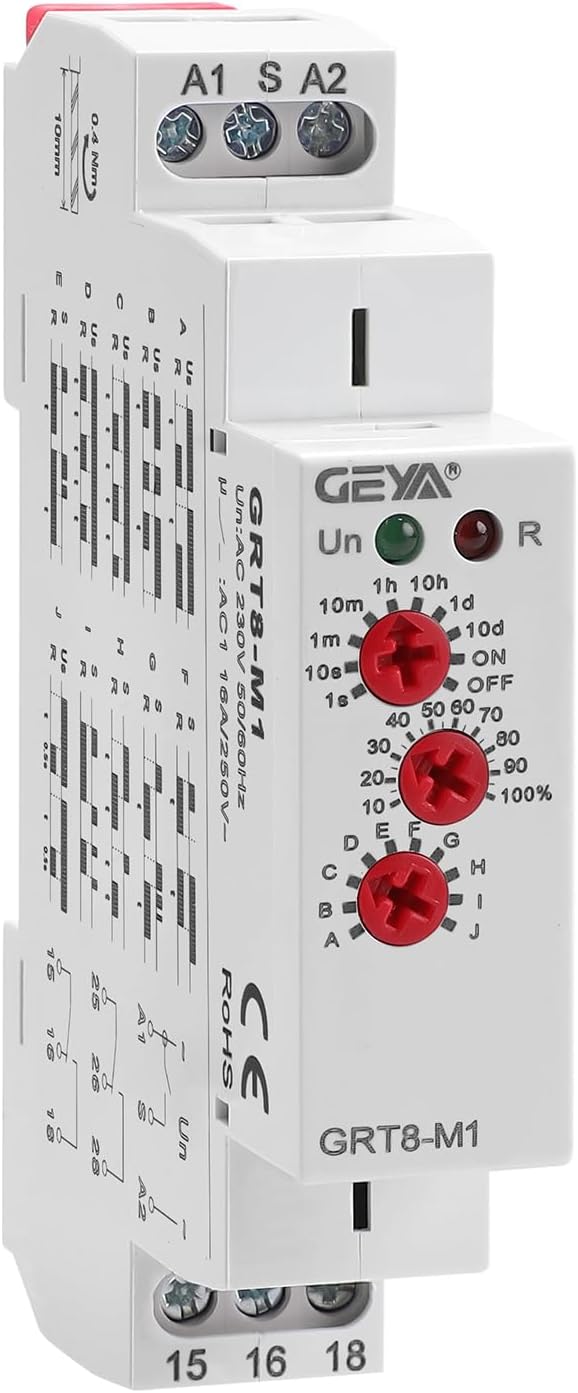 16A Multifunction Time Relay with 10 Function Choices AC230V Relay (GRT8-M1,AC230V)