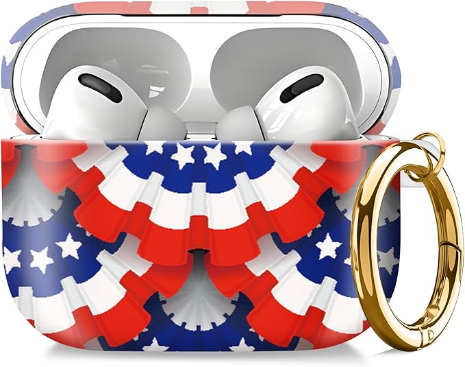 Compatible with AirPod Pro 2nd//1st Generation Case Cover with Key Chain,Full Protective Shockproof Wireless Headphone Case for Airpod Pro 2023/2022/2019（Red and Blue）
