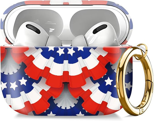 Compatible with AirPod Pro 2nd//1st Generation Case Cover with Key Chain,Full Protective Shockproof Wireless Headphone Case for Airpod Pro 2023/2022/2019（Red and Blue）