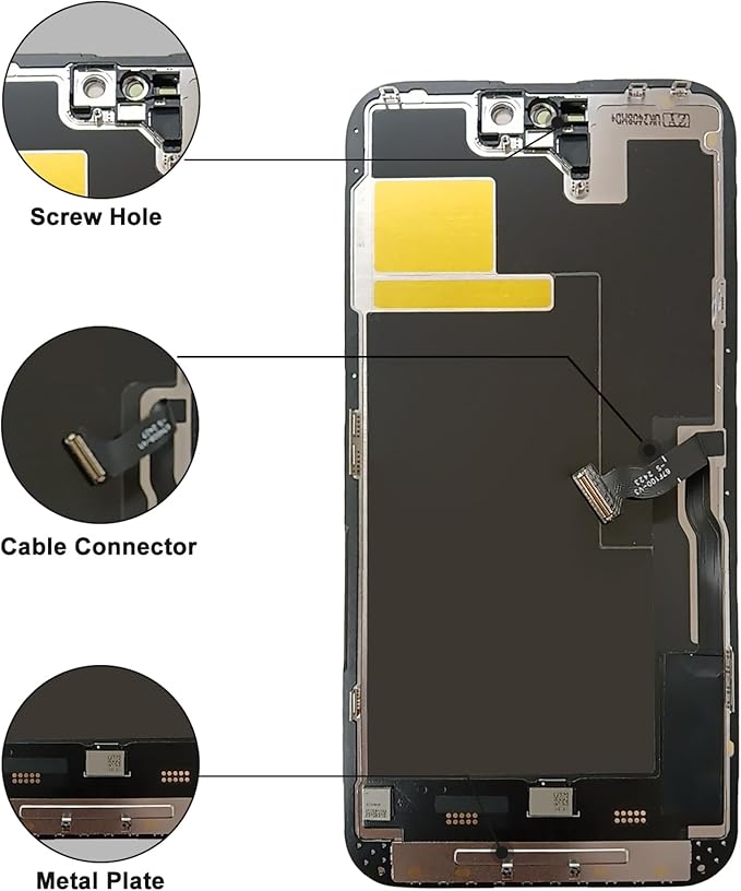 Replacement Screen for iPhone 14 Pro Max LCD FHD COF Retina Display Digitizer with Total Repair Tool Kits, Screen Protector, Waterproof Tape