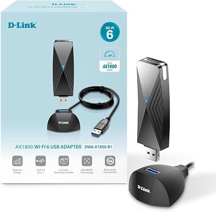 D-Link AX1800 USB WiFi 6 Adapter, Wireless Upgrade for Desktop, Laptop, PC