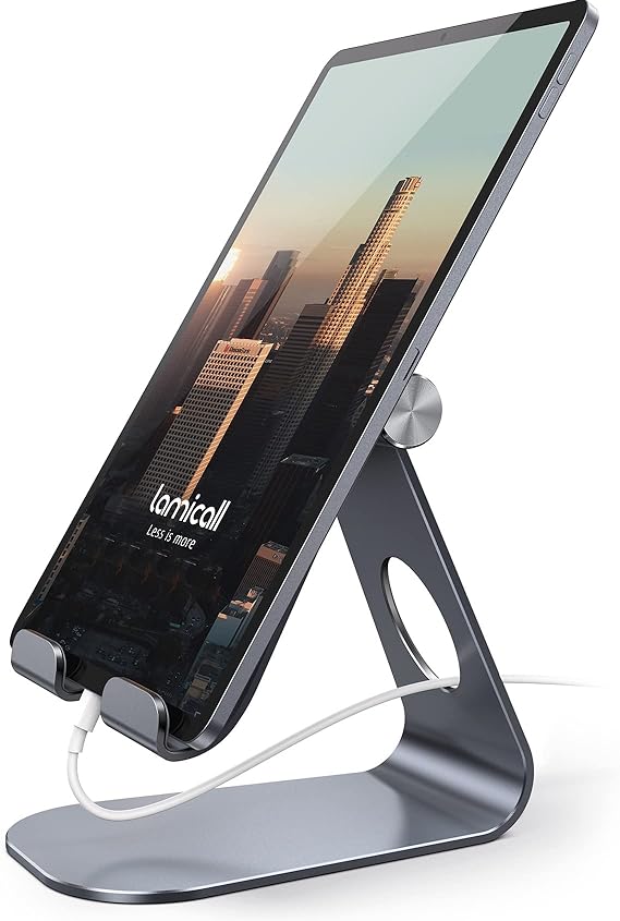 Lamicall iPad Stand Adjustable Tablet Holder, Sturdy Aluminum, Multi-Angle