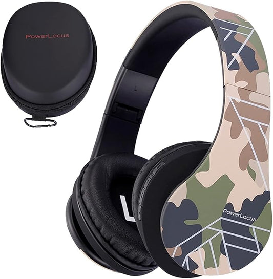 PowerLocus Kids Headphones Over-Ear, Bluetooth Wireless Headphones for Kids,with Microphone, Safe 85DB Volume Limited, Foldable with Carry Case, Audio Cable, Micro SD mode for Online Classes,PC,Phones