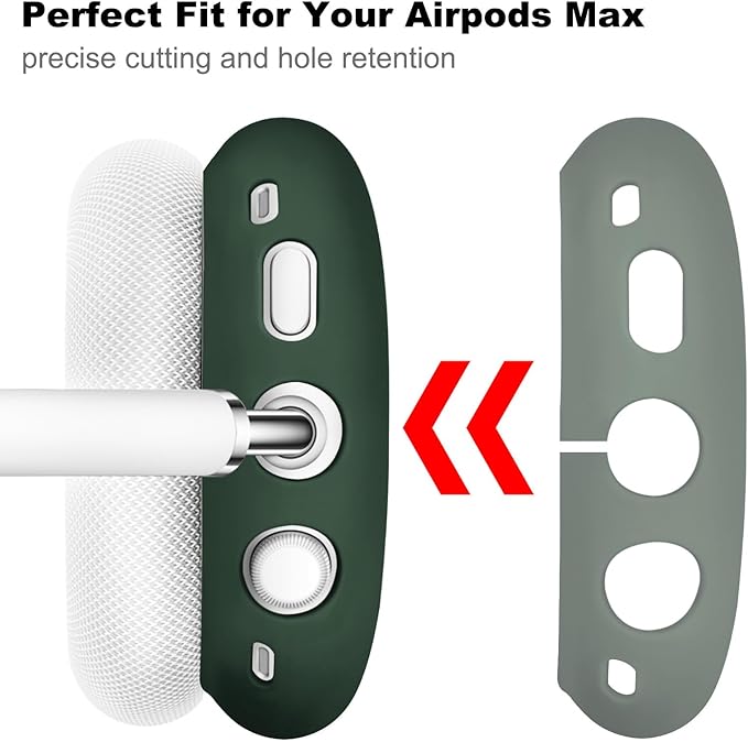 Filoto Case for AirPods Max - Ear Pad & Headband Cover for Apple AirPods Max (USB-C/Lightning), Silicone Accessory Case (Midnight Green)