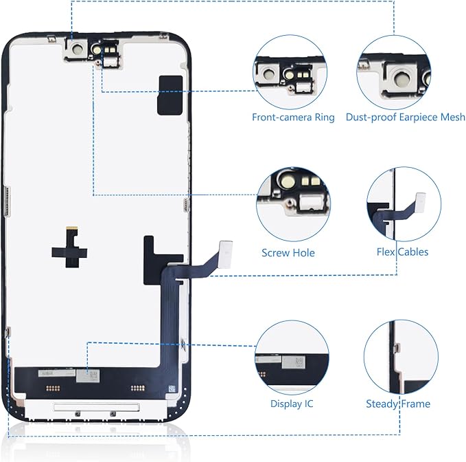 for iPhone 15 Plus Screen Replacement 6.7 inch Full HD, 3D Touch LCD Screen Display Digitizer Assembly with Repair kit, Compatible for Model A2847, A3093, A3096, A3094