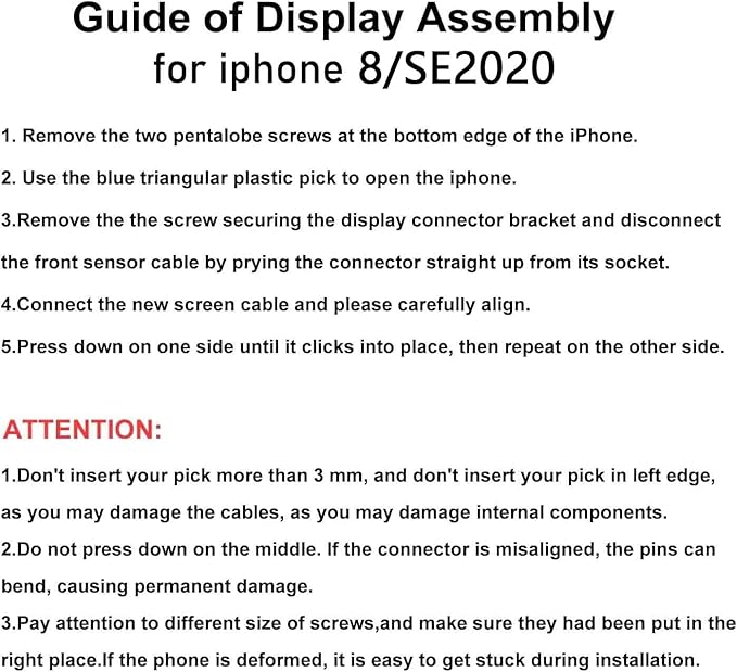LL TRADER Screen Replacement for iPhone 8/SE 2020(SE2) LCD Screen 4.7 Inch LCD Retina FHD Display with Repair Tool Kits, Waterproof Tape, Screen Protector Mounting Frame Black 2025 NEW