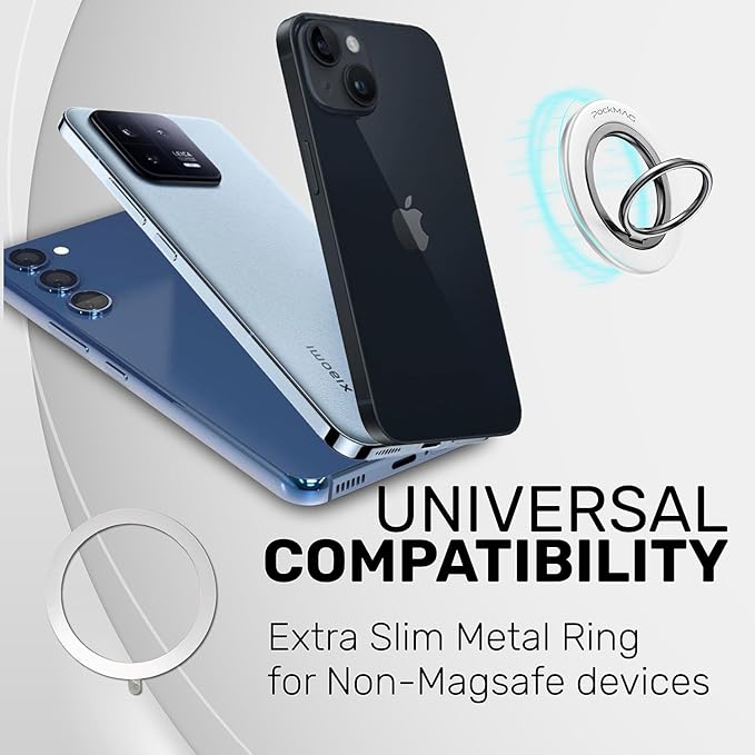 Ultra-Strong Magnetic Phone Ring Holder for MagSafe ??360° Rotation, Dual-Sided Finger Ring Grip & Kickstand ??Compatible with iPhone 16 Pro Max 15 14 13 12 Mag Safe Accessories (White)