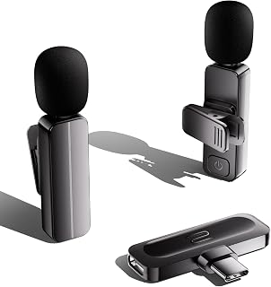 2-Pack Wireless Mini Lavalier Lapel Microphone for iPhone 15,16,Android Phone - 65ft Cordless Clip on Dual Mics with Noise Reduction 6H Working Time for Video Recording Vlogging, YouTube, Interview - Image 1