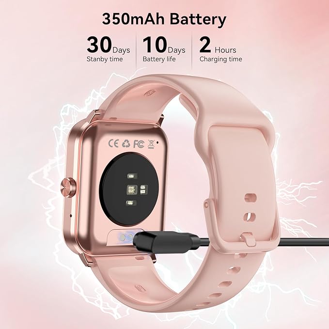 Smart Watch, 1.85" Smartwatch for Men Women (Answer/Make Call), Heart Rate, Sleep Monitor, Pedometer, 120+ Sport Modes Activity Tracker, IP68 Waterproof Fitness Watch for Android iOS (Rose Gold)