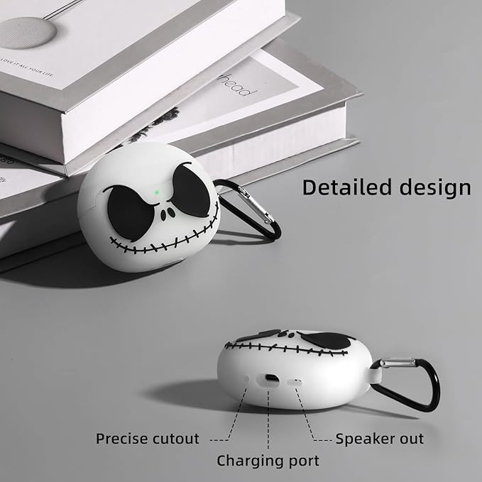 Compatible with Apple AirPods Pro 3 Case 2025 Cover with Cleaner kit, [Glow in The Dark] 3D Skull AirPods Pro 3 Case Soft Silicone Protective Skin Case for Airpods Pro3 for Women Men
