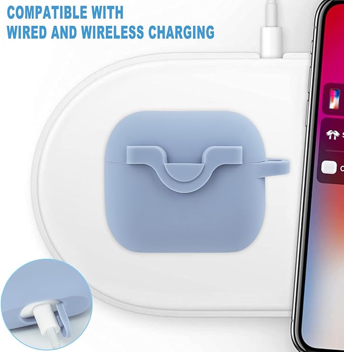 Case for Airpods 3 Case with Cute Bling Keychain, Silicone Protective Case Cover for Airpods 3rd Generation Case Earbuds Cases Women Girls for Apple Air pod 3 Blue