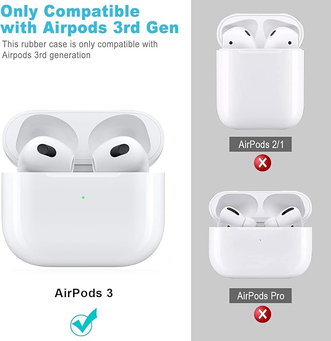 Moon Star Silicone Compatible with AirPods 3 Case 2021, Gawnock Soft Case for Compatible with AirPods 3rd Generation Print Cover for Women Girls with Keychain (Moon/Star)