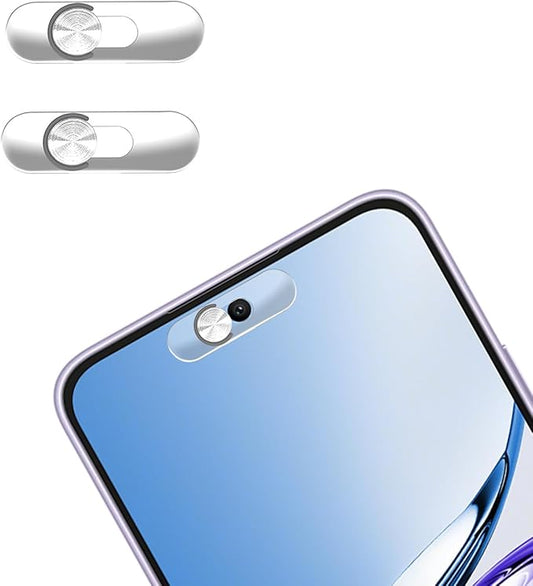 Front Camera Cover,Smartphones Webcam Cover Protect Privacy, Camera Privacy Covers Compatible for Galaxy, Pixel & iPad, Android Privacy Protection Slide, 2 Pack-Silver