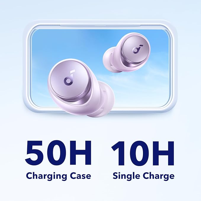 Soundcore by Anker Space A40 Auto-Adjustable Active Noise Cancelling Wireless Earbuds, Reduce Noise by Up to 98%, 50H Playtime, Hi-Res Sound, Comfortable Fit, App Customization(Renewed)