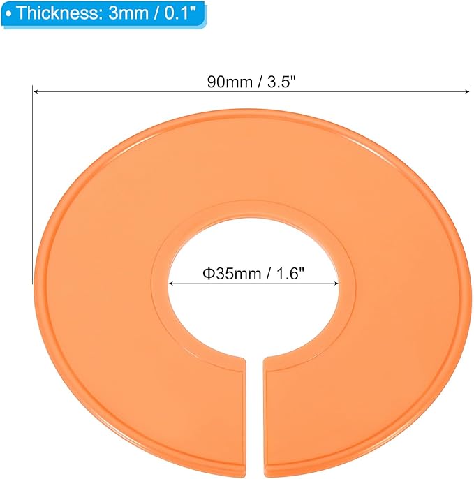 PATIKIL Clothes Dividers, 6 Pack Closet Clothing Rack Size Dividers Blank Labels Sorting Round Separator for Closet, Orange