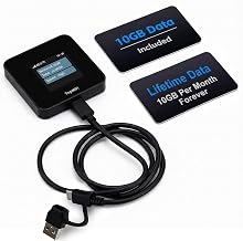 Topmifi Portable WiFi Hotspot for Travel, Cloud ESIM 4G LTE Global 170+ Countries, Battery-Free Car WiFi Router, Pay-As-You-Go No SIM Card No Contract for RV Camping Road Trip - Image 1