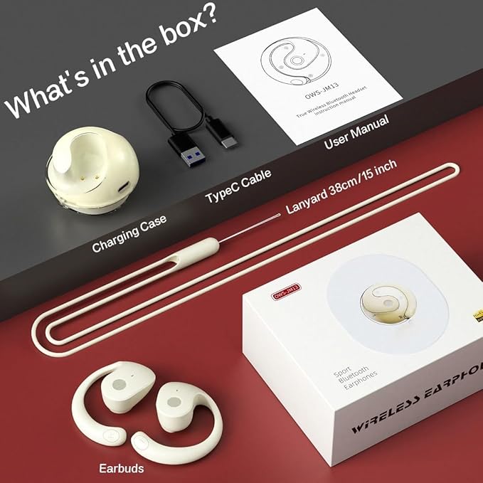 sunshot Ows Open Ear Buds Headphones Bluetooth 5.4,Bone Conducting Air Bone Conduction Headphones, 16mm Drivers,40H Playtime,Open Ear Earbuds IPX5 Waterproof and Noise Reducing Touch (Khaki)