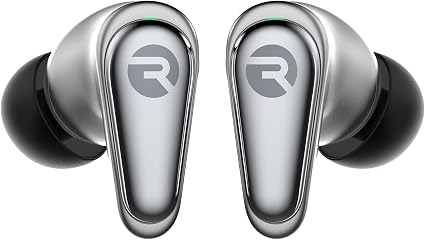 Raycon Pro Earbuds Wireless Bluetooth + 6 Microphones with Hybrid Active Noise Canceling, Sweat & Water-Resistant Earphones, Premium Wireless Ear Buds Bluetooth 40 Hours Playtime (Silver)