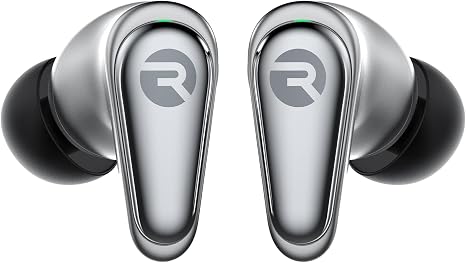 Raycon Pro Earbuds Wireless Bluetooth + 6 Microphones with Hybrid Active Noise Canceling, Sweat & Water-Resistant Earphones, Premium Wireless Ear Buds Bluetooth 40 Hours Playtime (Silver)