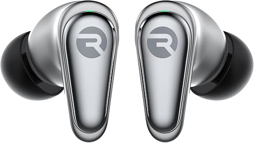 Raycon Pro Earbuds Wireless Bluetooth + 6 Microphones with Hybrid Active Noise Canceling, Sweat & Water-Resistant Earphones, Premium Wireless Ear Buds Bluetooth 40 Hours Playtime (Silver)