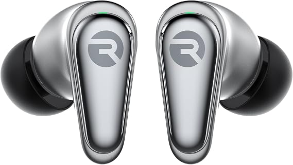 Raycon Pro Earbuds Wireless Bluetooth + 6 Microphones with Hybrid Active Noise Canceling, Sweat & Water-Resistant Earphones, Premium Wireless Ear Buds Bluetooth 40 Hours Playtime (Silver)