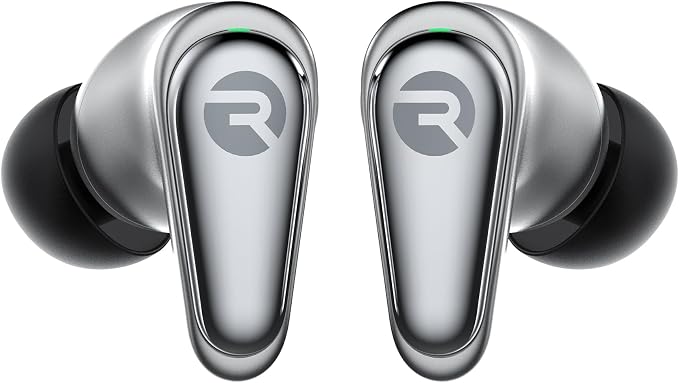 Raycon Pro Earbuds Wireless Bluetooth + 6 Microphones with Hybrid Active Noise Canceling, Sweat & Water-Resistant Earphones, Premium Wireless Ear Buds Bluetooth 40 Hours Playtime (Silver)