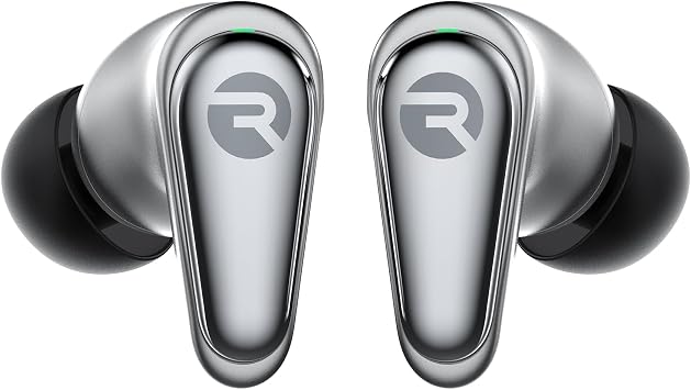 Raycon Pro Earbuds Wireless Bluetooth + 6 Microphones with Hybrid Active Noise Canceling, Sweat & Water-Resistant Earphones, Premium Wireless Ear Buds Bluetooth 40 Hours Playtime (Silver)