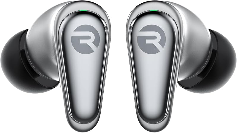 Raycon Pro Earbuds Wireless Bluetooth + 6 Microphones with Hybrid Active Noise Canceling, Sweat & Water-Resistant Earphones, Premium Wireless Ear Buds Bluetooth 40 Hours Playtime (Silver)