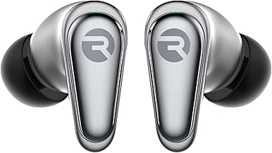 Raycon Pro Earbuds Wireless Bluetooth + 6 Microphones with Hybrid Active Noise Canceling, Sweat & Water-Resistant Earphones, Premium Wireless Ear Buds Bluetooth 40 Hours Playtime (Silver) - Image 1
