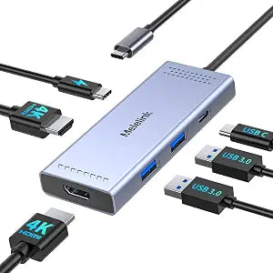 Docking Station to Dual HDMI Monitor, USB C to Dual HDMI Adapter, USB-C HUB with 2xHDMI Ports 4K 60Hz, 100W PD Charging, USB-A&C 3.0, Laptop Docking Station Compatible with Dell, HP, Lenovo, and More - Image 1